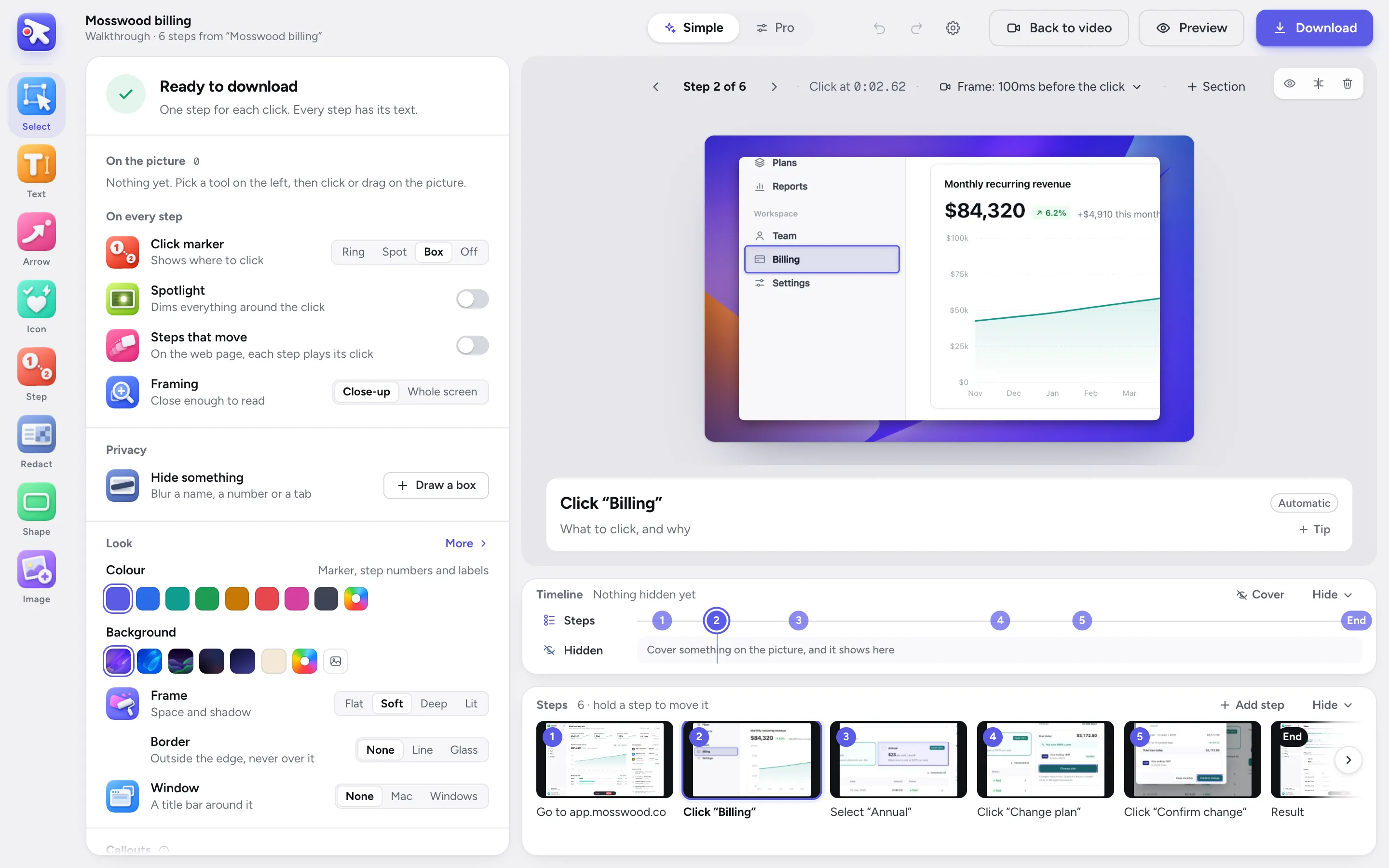 The guide editor, in Simple
